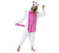 Katara 1744 (30+ modèles) Grenouillère Combinaison pour Adultes, Pyjama Kigurumi Costume - Taille L, 175-185cm Licorne Blanche-Rose
