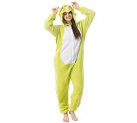 Katara 1744 - Grenouillère Combinaison pour Adultes Tenue de Nuit Pyjama Kigurumi - Taille M, 155-165cm Dinosaure Vert
