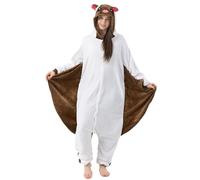 Katara 1744 - Grenouillère Combinaison pour Adultes Tenue de Nuit Pyjama Kigurumi - Taille M, 155-165cm Écureuil Volant