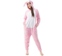 Katara 1744 - Grenouillère Combinaison pour Adultes Tenue de Nuit Pyjama Kigurumi - Taille M 155-165cm Lapin