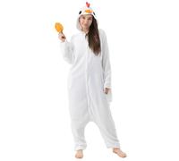 Katara 1744 - Grenouillère Combinaison pour Adultes Tenue de Nuit Pyjama Kigurumi - Taille M 155-165cm Poule