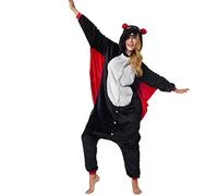 Katara 1744 - Grenouillère Combinaison pour Adultes Tenue de Nuit Pyjama Kigurumi - Taille S, 145-155cm Chauve-Souris