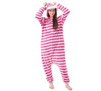 Katara 1744 - Grenouillère Combinaison pour Adultes Tenue de Nuit Pyjama Kigurumi - Taille S 145-155cm Chat de Cheshire