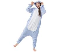 Katara 1744 - Grenouillère Combinaison pour Adultes Tenue de Nuit Pyjama Kigurumi - Taille S, 145-155cm Requin
