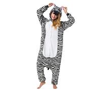 Katara 1744 - Grenouillère Combinaison pour Adultes Tenue de Nuit Pyjama Kigurumi - Taille XL 175-185cm Zèbre