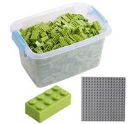 Katara Blocs de Construction - 520 pièces, compatibles avec Tous Les Autres Fabricants - Y Compris la boîte et la Plaque de Base, Vert Clair