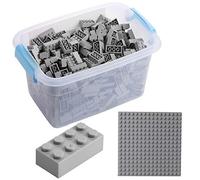 Katara Blocs de Construction - 520 pièces, compatibles avec Tous Les Autres Fabricants - Y Compris la boîte et la Plaque de Base, Gris Clair