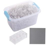 Katara Blocs de Construction - 520 pièces, compatibles avec Tous Les Autres Fabricants - Y Compris la boîte et la Plaque de Base, Transparent
