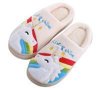 Katara Chaussons Plats Moelleux, Mixte, Licorne Arc-en-Ciel, 38/39 EU