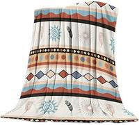 KATATI Couverture Ethnique Plaid Couverture Polaire Ethnique Impression 3D Couverture, Doux Chaud Flanelle Couverture Lit Canapé Travel Couverture 200x200 cm