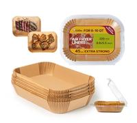 Katbite Lot de 220 feuilles de papier sulfurisé pour friteuse à air chaud à double chambre, 20,5 x 14 cm, compatible avec Ninja Dual/Double Stack, Ninja AF300EU AF400EU, COSORI, Philips, Cecotec