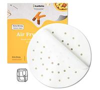 Katbite Panier Vapeur Ø19cm, 120 Pièces Papier Cuisson Perforé Rond 7.5 Pouces, Parchemin Antiadhésif pour Dim Sum et Friteuse à Air