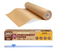 Katbite Papier Sulfurisé Non Blanchi Pour Cuisson 38,1cm X 64m, Robuste Et AntiadhéSif, Parchemin Brun Pour Four, Friteuse à Air, Vapeur, Cuisson, PâTisserie