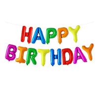 KatchOn, Bannière de ballons arc-en-ciel Happy Birthday - 40,6 cm | Ballons en aluminium « Happy Birthday », décorations d'anniversaire | Panneau « Happy Birthday », ballons multicolores