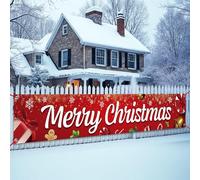 KatchOn, Grande bannière de cour de Noël - 305 x 50,8 cm | Bannière d'extérieur « Merry Christmas » pour décorations de fête de Noël | Panneau « Merry Christmas » pour l'extérieur, décorations de Noël
