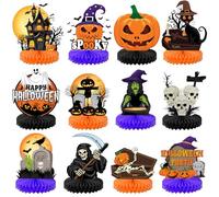 KatchOn, Lot de 12 centres de table effrayants pour Halloween - Décorations en nid d'abeille pour Halloween - Centres de table d'Halloween pour tables