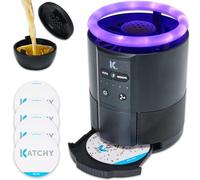 Katchy Duo Piège à insectes d'intérieur avec capsule parfumée - Alimenté par ventilateur avec lumière UV - Piège à mouches à fruits pour l'intérieur - pour mouches des fruits, moucherons, moustiques,