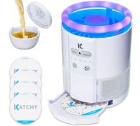 Katchy Duo - Piège à mouches d'intérieur avec capsule parfumée - Efficace jour et nuit - Moustiques, mouches des fruits, moucherons et petites mites - Piège sans zapper avec lumière UV et ventouse en