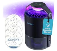 Katchy Midnight - Piège à insectes d'intérieur avec réglage automatique - Alimenté par ventilateur avec lumière UV - Piège à mouches à fruits pour l'intérieur - pour mouches des fruits, moucherons,