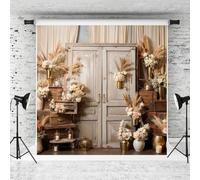Kate 3x3m Toile de Fond Photographique Thème Boho Rideau D'arrière Plan Hay Reed Door Backdrop Portrait Professionnel Fond de Scène Studio Props