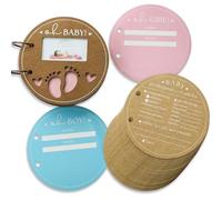 Kate Aspen 28655NA Livre de conseils pour fête prénatale en forme de cercle pour jeu/activité, papier, carte de prédiction d'ours en peluche Kraft souvenir