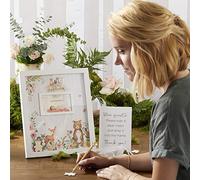 Kate Aspen Pink Woodland Décorations de fête prénatale Alternative au livre d'or avec inserts en bois pour chambre d'enfant