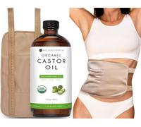 Kate Blanc Cosmetics Lot de 473 ml d'huile de ricin bio en flanelle - Réutilisables - Ajustement confortable - Tour de cou et ventre réglables