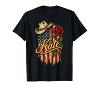 Kate Chapeau de Cowboy Drapeau américain Rose T-Shirt Graphique avec Valeur