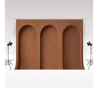 Kate Chocolate Brown Geometric Wedding Background for Photo Shooting Vintage Wall Studio Portrait Photography Props 3x2.5m/10x8ft Minimalist Arch Photography Backdrop