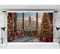 Kate Christmas Backdrops 3x2m/10x6.5ft Winter Xmas Tree Backdrop Window Kids Family Portrait Decor Happy New Year Background Photo Studio