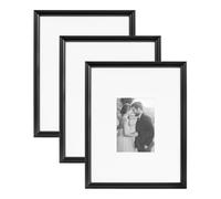 Kate et Laurel Adlynn Ensemble de 3 cadres photo rectangulaires 11 x 14 avec passe-partout 5 x 7 Noir Ensemble de cadres modernes en trois pi ces