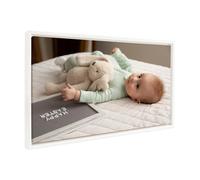 Kate et Laurel, toile encadrée personnalisée 67,5 x 35,5 cm, perles blanches, Sylvie, avec vos photos, pour une décoration murale de chambre ou d