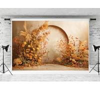 Kate Fall Fine Art Fleur arquée Photographie Toiles de Fond 3x3m/10x10ft Automne Pampas Herbe Beige Accessoires Muraux Enfants Aldult Maternité Portrait Photoshoot Fond Décoratif