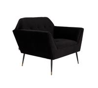 KATE - Fauteuil en velours noir Noir