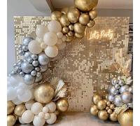 Kate Fond de Paillettes Carrées Fond de Mur Scintillant Square Sequin Shimmer Wall pour Fête d'anniversaire élégante Contexte du Arrière-Plans de Luxe Accessoires Vidéo Parti Or 12PCS