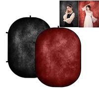 Kate Fond Noir Studio Rétro Dégradé Fond de Photo 1,5x2m Rouge Foncé Fond pour Photographie Photobooth Mariage Portable Pliable vidéoconférence d'arrière-Plan