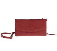 Kate Lee NLIYANE Rouge Corail intérieur Portefeuille Sac Carte épaule Porté Deux bandoulières en Cuir et chaîne Femme, Taille Unique