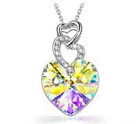 Kate Lynn Collier pour Femme pour Elle, Cadeaux Pendentifs en Cristal pour Maman, Collier en Forme de Coeur, Cristal d'Autriche, Cadeaux pour la Fête des Mères Cadeaux d'Anniversaire, Boîte à Bijoux