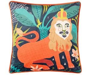 Kate Merritt Coussin Garni de Polyester illustré Lion