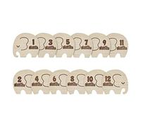 Kate & Milo Accessoires en bois, disques photo mensuels pour bébé, photos souvenirs de nouveau-né, cadeau pour nouveaux parents et futurs parents, éléphant