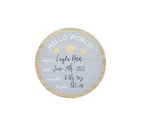 Kate & Milo Accessoires photo en bois à remplir Hello World avec marqueur inclus, cadeau de naissance, décoration pour bébé neutre