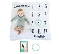 Kate & Milo Couverture mensuelle pour bébé, marqueurs d'étapes pour Nourrisson, Accessoires Photo de séance Photo, Cadeau pour bébé Fille ou garçon, Grande Couverture