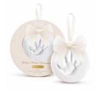 Kate & Milo Kit de décoration d'empreintes de mains et de pieds de bébé ivoire - Impression d'argile souvenir de bébé, décoration de premier Noël de bébé, cadeau de naissance, souvenir de chambre