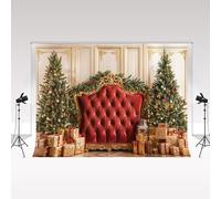Kate Noël Red Headboard Photography Backdrops 7 * 5 Pieds/2.2 * 1.5 m Classic Wall Christmas Tree Gifts Backdrop Kids Birthday Family Portrait Photo Background