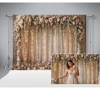 Kate Photographie Toile de Fond 2,2x1,5m/7x5ft Mur Floral Lumière Chaude Accessoires décoratifs Mariage Douche Nuptiale bébé Enfants Anniversaire Portrait Photo Fond Studio Photocall