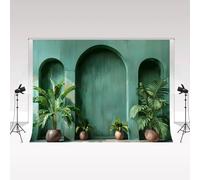 Kate Photography Background 2.5x2.5m/8x8ft Summer Green Boho Style Wall Palm Tree Wedding Birthday Decoration Adult Child Portrait Backdrop Photocall