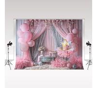 Kate Photography Bettoure 3X 3 m/10x10ft Ballerine gâteau d'anniversaire Smash Photocall Ballon Rose Ballet Danse Portrait Bandin