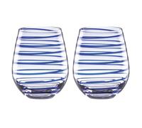 Kate Spade Charlotte Street Lot de 2 verres à vin sans pied Bleu