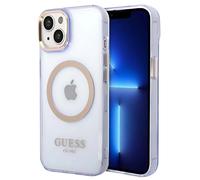Coque pour iPhone 14 Série Gold Outline Compatible MagSafe Kate Spade Violet