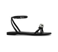 Kate Spade - Harmony Smooth Leather Flat Sandal - Femme - Chaussures - Noir - Taille: 36 EU
